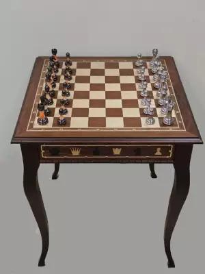 Шахматный стол из Красного дерева подарочный с фигурами Итальянский дизайн
