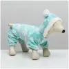 Комбинезон для собак с капюшоном, размер XS (ДС 20 см, ОГ 30 см, ОШ 20 см), голубой