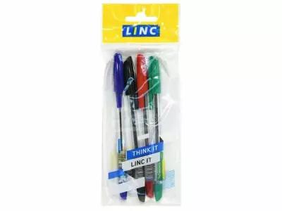 Ручка шариковая Linc Corona Plus ассорти 4 цвета 0,7 мм 4 шт