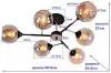 Люстра потолочная, светильник подвесной JUPITER LIGHTING MО 85-5080/6, E27, 6х60 Вт