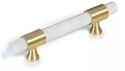 Ручка мебельная скоба фурнитура 155мм для шкафа для кухонной мебели фасадов золото белаямрамор