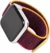 Ремешок для Apple watch 38 - 40 mm Series 3,4,5,SE,6/Браслет для смарт часов Эппл нейлоновый, дикая слива с розово-оранжевым краем