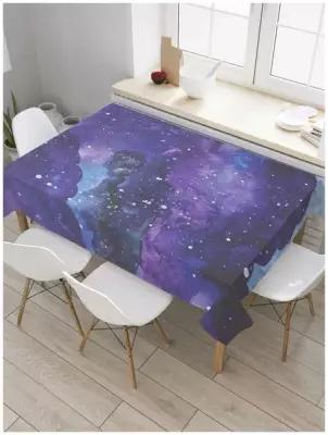 Скатерть прямоугольная JoyArty на кухонный стол "Акварельный космос" из оксфорда, 120x145 см
