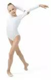 Купальник гимнастический Grace Dance, с длинным рукавом, р. 34, цвет белый