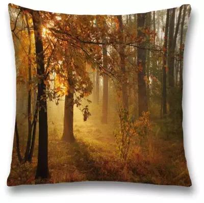 Наволочка декоративная на молнии, чехол на подушку JoyArty "Осенний лес" 45х45 см