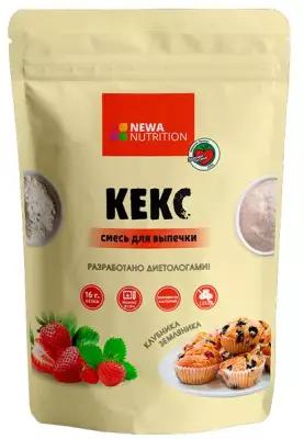 Newa Nutrition Смесь для выпечки кексов со вкусом клубника-земляника, 200 гр, Newa Nutrition
