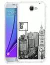 Чехол задняя-панель-накладка-бампер MyPads черно белый чикаго для Samsung Galaxy Note 2 GT-N7100 противоударный