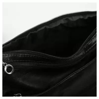 Сумка-мешок, отдел на молнии, 3 наружный кармана, регулируемый ремень, цвет чёрный