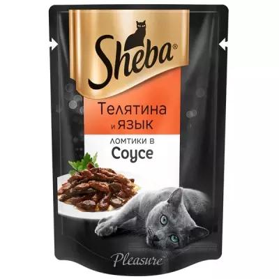 Влажный корм Sheba для кошек телятина и язык pleasure 85г
