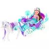 Набор для девочки - гнущаяся кукла с аксессуарами в фиолетовой карете с лошадью