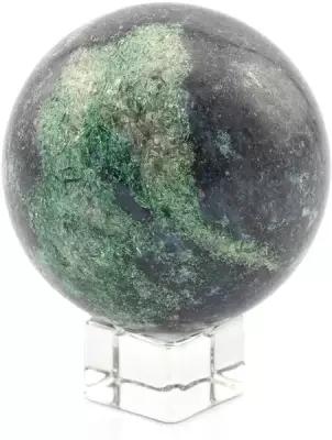 Коллекционный шар из рубина, фуксита и кианита диаметр 65мм РадугаКамня