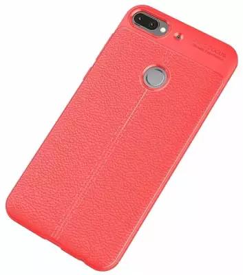Чехол-накладка Litchi Grain для HTC Desire 12+ (Plus) (красный)