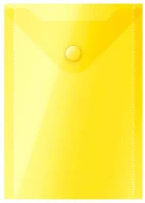 Папка-конверт на кнопке OfficeSpace А6 (105*148мм), 150мкм, пластик, желтая, 10 штук
