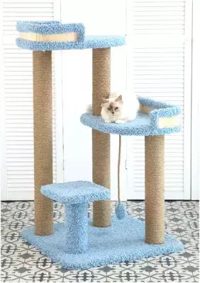 Комплекс для кошек Котомастер "Виктори" Высота 115см., голубой/ваниль