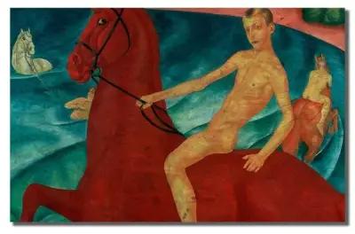 Картина интерьерная на рельефной доске Купание красного коня 5057