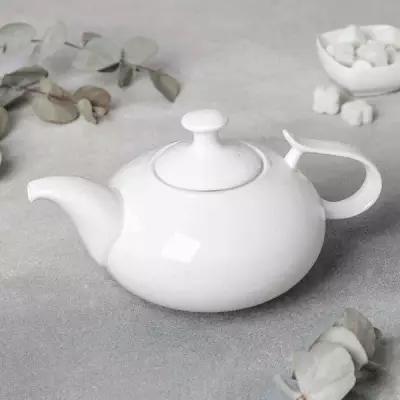 Чайник заварочный Wilmax England фарфоровый "Изящество", 1,15 л, белый