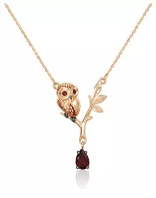 PLATINA jewelry Колье из красного золота с гранатом 07-0242-00-204-1110-57
