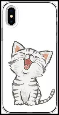 Силиконовый чехол "Большеглазый кот" на Apple iPhone XS (10S) / Айфон Икс Эс