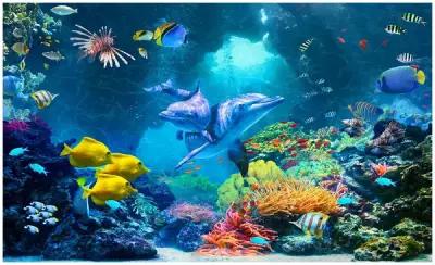 Фотообои Уютная стена "Красота подводного мира" 450х270 см Виниловые Бесшовные (единым полотном)
