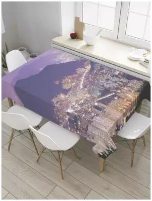 Скатерть прямоугольная JoyArty на кухонный стол "Город в горах" из оксфорда, 180x145 см