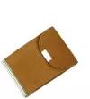 Зажим для купюр, из натуральной кожи, бумагодержатель, компактный кошелек, зажим для денег светло-коричневый зк300-1006