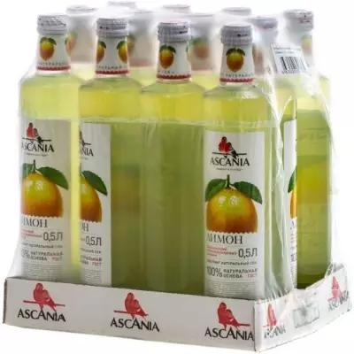 Лимонад Ascania Лимон газированный стекло 0,5 л (12 штук в упаковке)