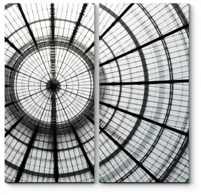 Модульная картина Круглый стеклянный потолок 80x80