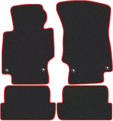 Коврики автомобильные в салон ЭВА Allmone для Audi TT 2 (8J) 2006 - 2014, черные c красным кантом, 4шт. / Ауди ТТ 2