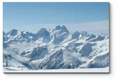 Модульная картина Панорама зимних гор на Кавказе 130x87