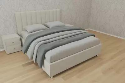 Кровать Челси (Размер: 140x200(190) (+ 1400 ₽ ), Основание: Металлическое с ламелями, Цвет: Экокожа бежевый, Высота ножек: 5 см угловые (+1000₽))