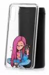 Чехол для Samsung Galaxy A70 Kruche Print Pink Hair,пластиковая накладка,силиконовый бампер с защитой камеры,противоударный прозрачный кейс с рисунком