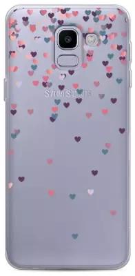 Силиконовый чехол Посыпка сердечки на Samsung Galaxy J6 2018 / Самсунг Галакси Джей 6 2018