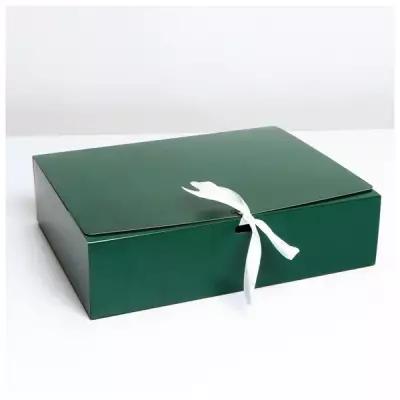 Дарите Счастье Коробка складная «Изумрудная», 31 х 24,5 х 9 см