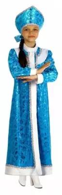 Детский карнавальный костюм "Снегурочка", плюш, р-р 32, рост 122-128 см