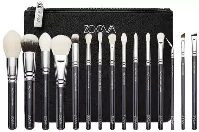 Набор 15 кистей в косметичке ZOEVA LUXE Complete set 15 makeup brush set+clutch черный