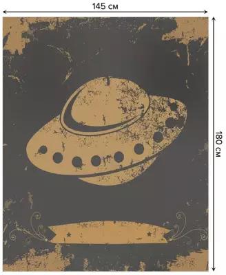 Скатерть прямоугольная JoyArty "Винтажное НЛО" из сатена, 180x145 см