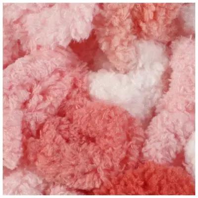 Пряжа "Puffy color" 100 % микрополиэстер 9м/100г (5922 розово-белый)