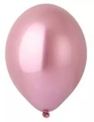 Шар латексный 14", хром Glossy, набор 12 шт, цвет розовый