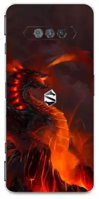 Силиконовый чехол "Бушующий дракон" на Xiaomi Black Shark 4S / Сяоми Блэк Шарк 4S