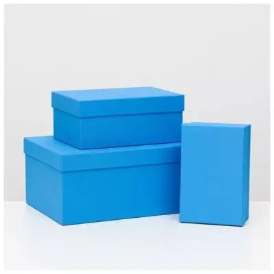 Набор коробок 3 в 1 "Радуга" голубой, 18.4х11.9х7.5-31.4х20.9х13.5 см