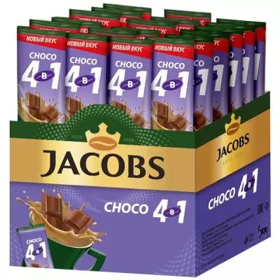 Растворимый кофе Jacobs 4 в 1 Choco, в стиках, 24 уп., 24 шт., 288 г