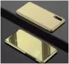Чехол-книжка MyPad для Samsung Galaxy S9 Plus с дизайном Clear View Cover с полупрозрачной пластиковой крышкой с зеркальной поверхностью золотой