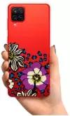 Силиконовый чехол Цветы с узором на Samsung Galaxy A12