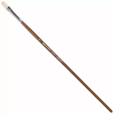 Кисть BRAUBERG Classic, щетина, плоская, длинная ручка (200716), №8, 5 шт., пакет, коричневый