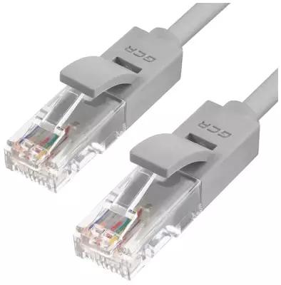Патч-корд UTP cat.5e 1 Гбит/с RJ45 LAN CCA компьютерный кабель для интернета контакты 24K GOLD (GCR-LNC500), серый, 5.0м