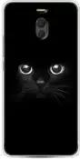 Силиконовый чехол на Meizu M6 Note / Мейзу М6 Ноте Взгляд черной кошки