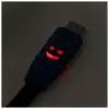 Кабель LuazON, microUSB - USB, 1 А, 0,85 м, плоский, светящийся, черный