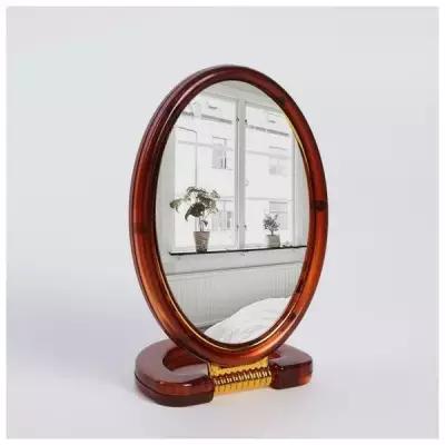Зеркало складное-подвесное, двустороннее, с увеличением, зеркальная поверхность 8 × 12 см, цвет «янтарный»