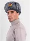 Меховая военная шапка ушанка мужская и женская с кокардой гербом СССР, зимняя шапка с ушами, ушанка меховая армейская из искусственного меха