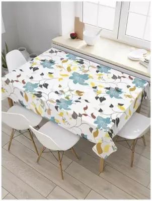 Скатерть прямоугольная JoyArty на кухонный стол "Цветочный беспорядок" из оксфорда, 120x145 см